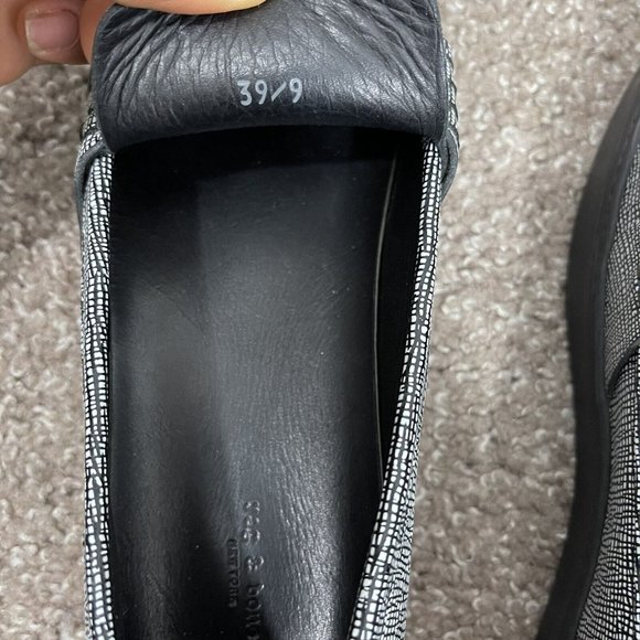 Rag & Bone Leather Loafers Marbled Black White Textured 39 US 9 - Picture 9 of 9